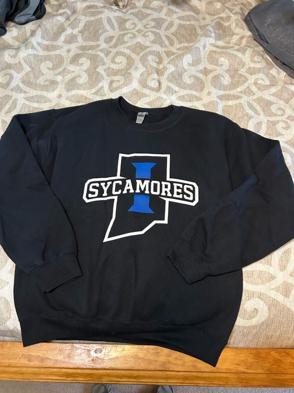 Black Indiana State Sycamores Crewneck Sweatshirt